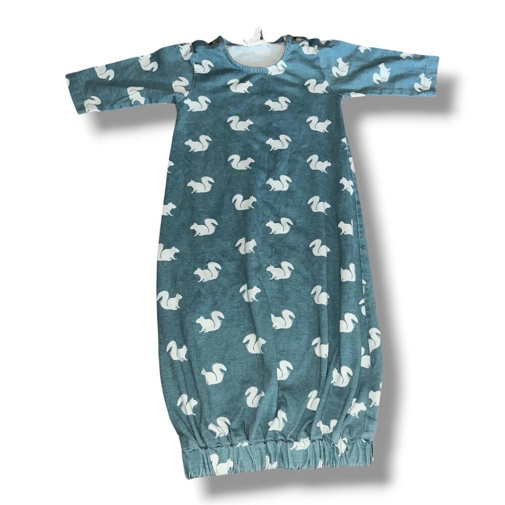 Kate Quinn 3-6M Squirrel Print Long Sleeve Infant Gown